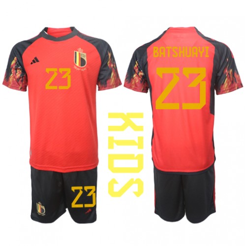 Maillot de foot Belgique Michy Batshuayi #23 Domicile enfant Monde 2022 Manches Courte (+ pantalon court)